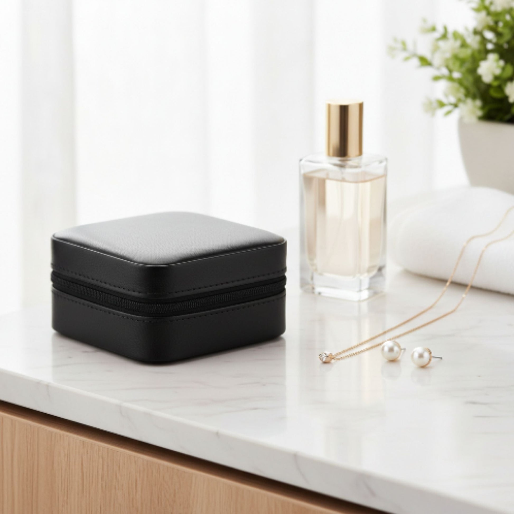 Square PU Travel Jewelry Box