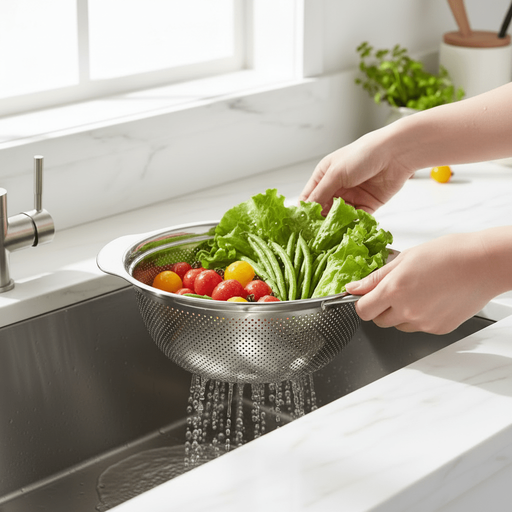Stainless Steel Colander With Handle - 31x11cm