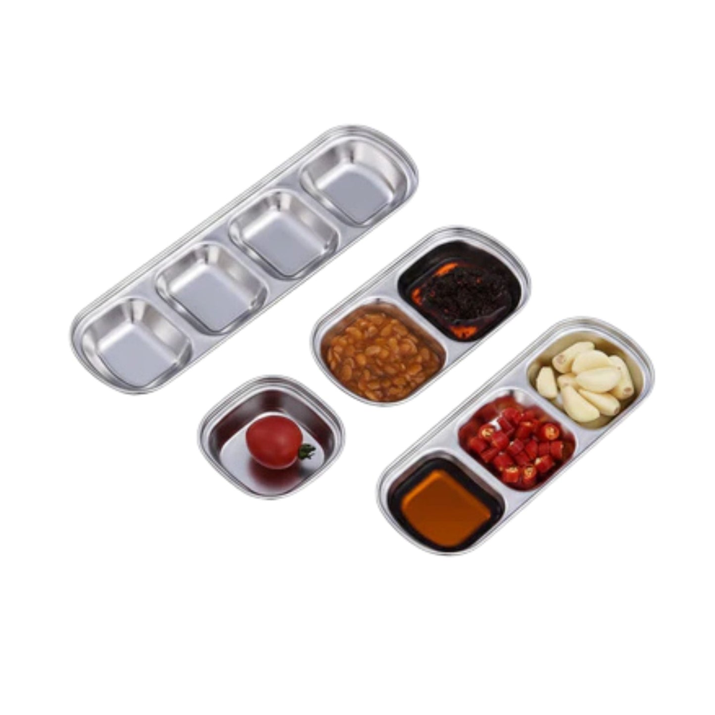 Stainless Steel Divided Condiment Holder