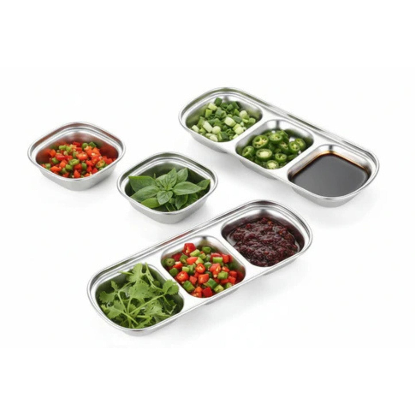 Stainless Steel Divided Condiment Holder