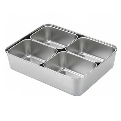 Stainless Steel Divided Condiment Set-4 Slot
