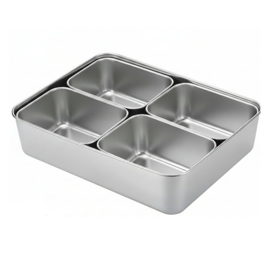 Stainless Steel Divided Condiment Set-4 Slot