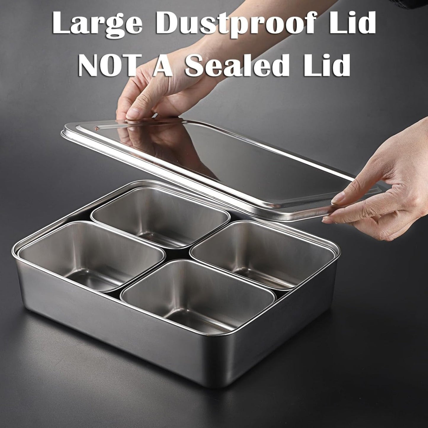 Stainless Steel Divided Condiment Set-4 Slot