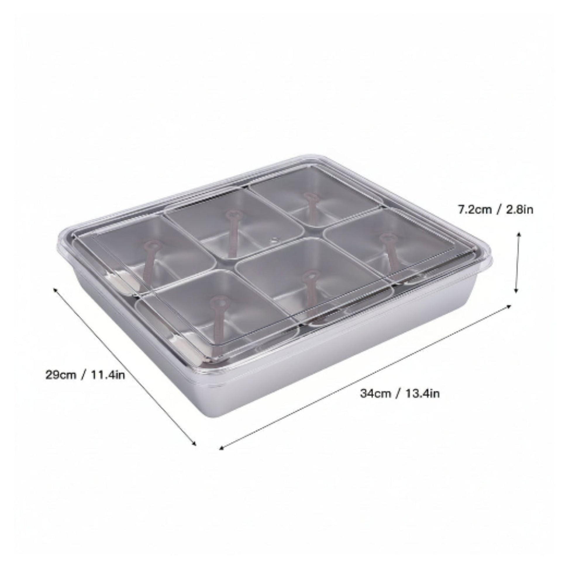 Stainless Steel Divided Condiment Set - 6 Slot