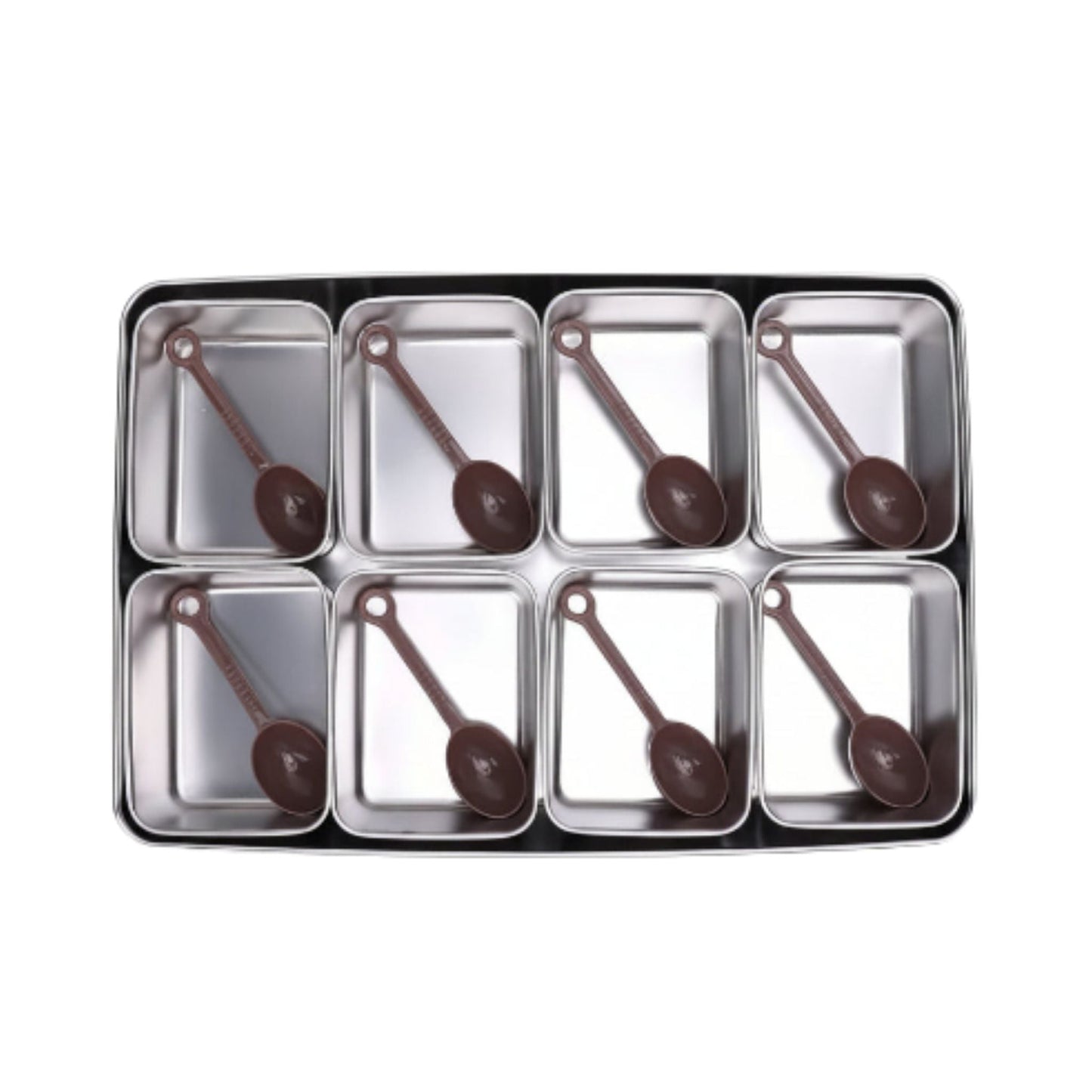 Stainless Steel Divided Condiment Set - 8 Slot
