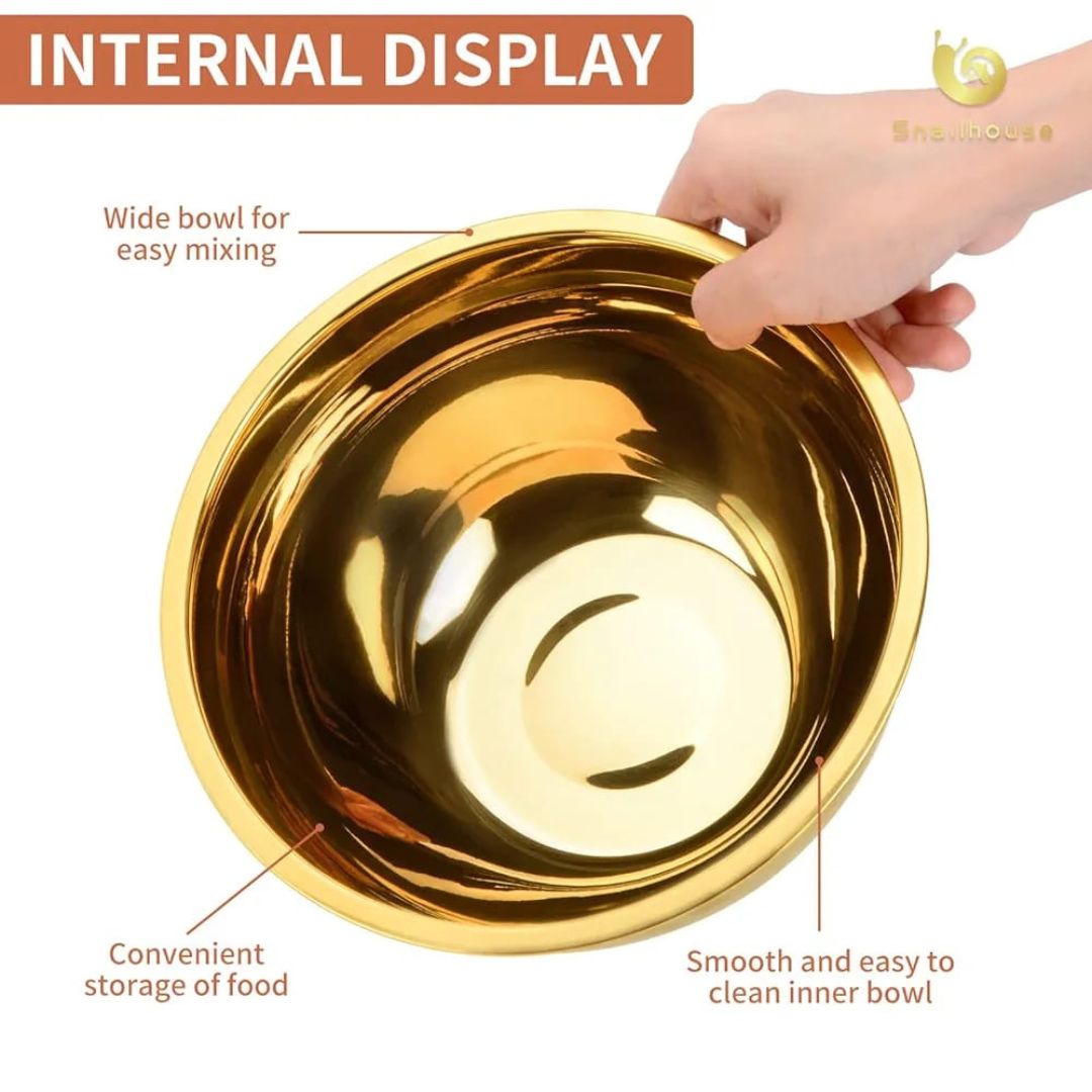 Stainless Steel Gold Mixing Bowl