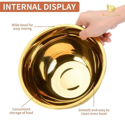 Stainless Steel Gold Mixing Bowl