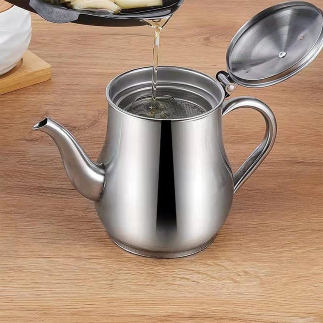 Stainless Steel Jug With Oil Strainer