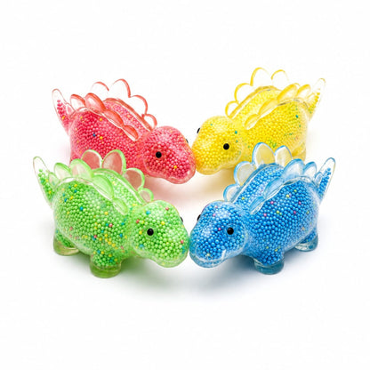 Stegosaurus Light-Up Squishy Stress Relief Sensory Fidget Toy - Bead-Filled Dinosaur Toy On White Background
