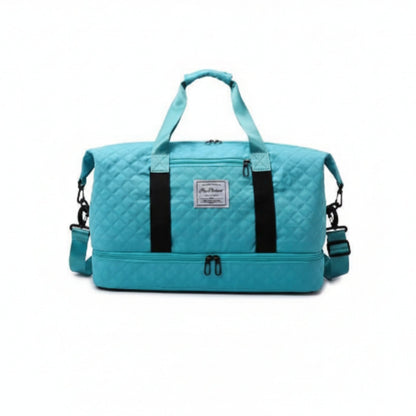 Stitched Travel Duffle Bag – Durable Canvas Weekend & Gym Luggage Bag Turq