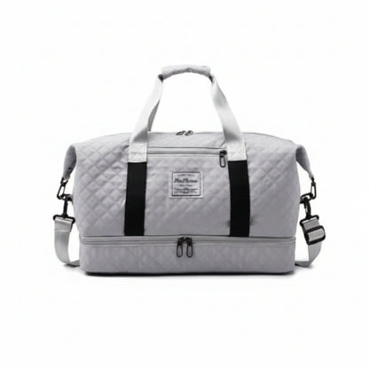 Stitched Travel Duffle Bag – Durable Canvas Weekend & Gym Luggage Bag Grey