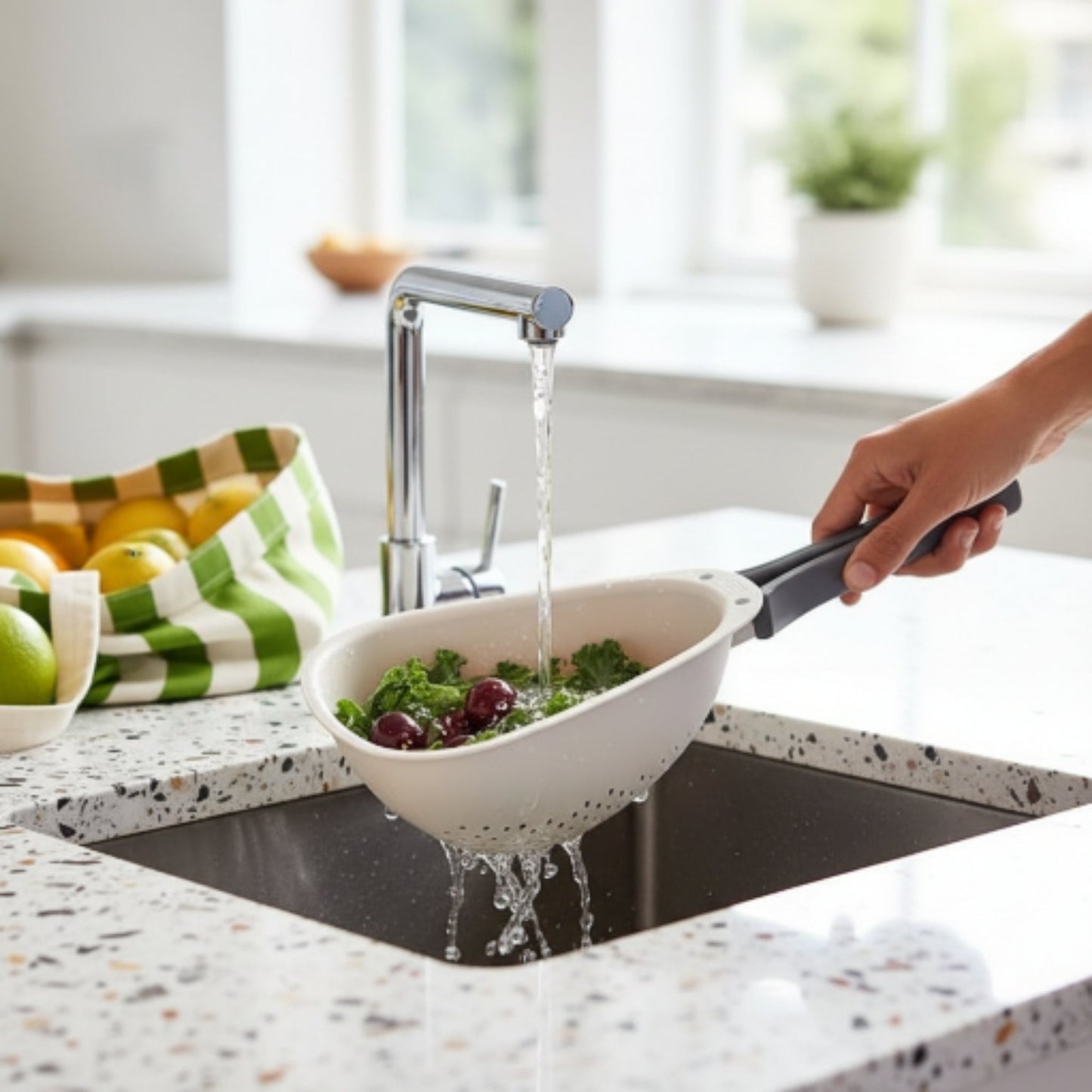 Strainer With Collapsible Handle