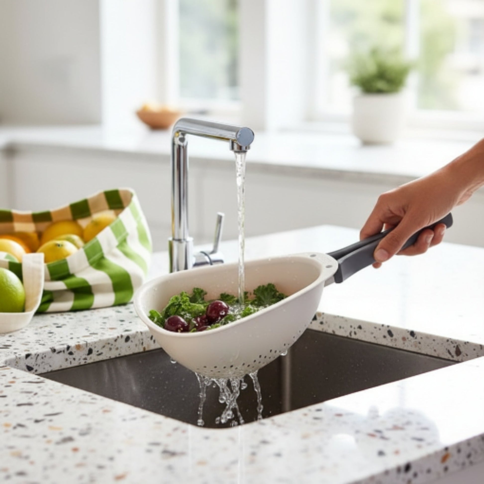 Strainer With Collapsible Handle