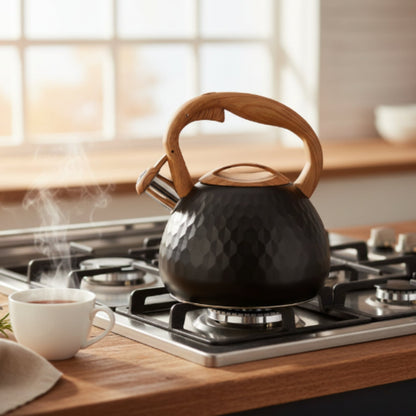 Takmehome 3L Stove Top Whistling Kettle - Black
