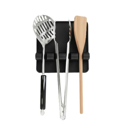 Takmehome 4 Slot Silicone Utensil Rest - Black
