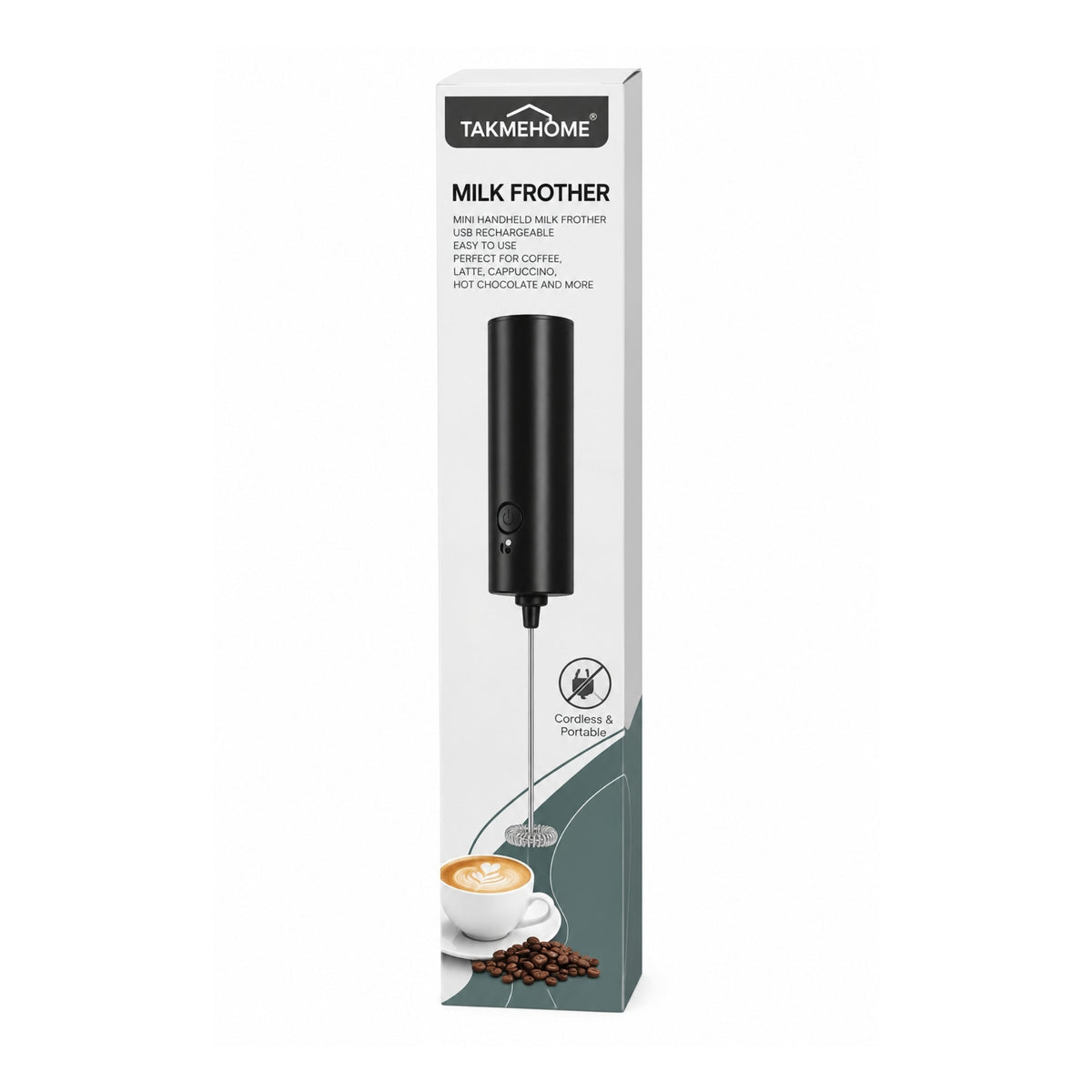 Takmehome Handheld Plastic Milk Frother – Plastic Coffee Foam Maker with Easy-Grip Handle
