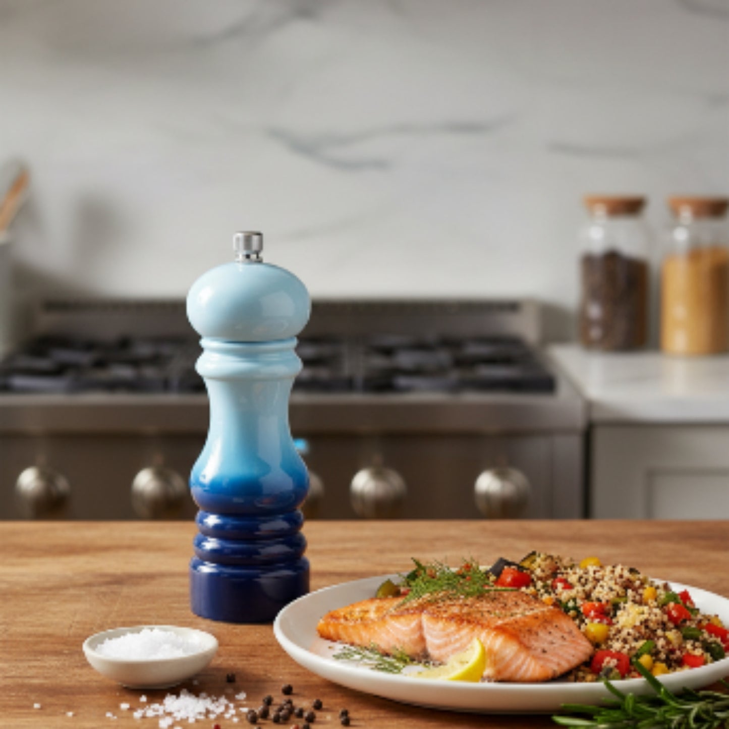 Takmehome Manual Salt & Pepper Grinder | Adjustable Ceramic Spice Mill - Blue Lifestyle