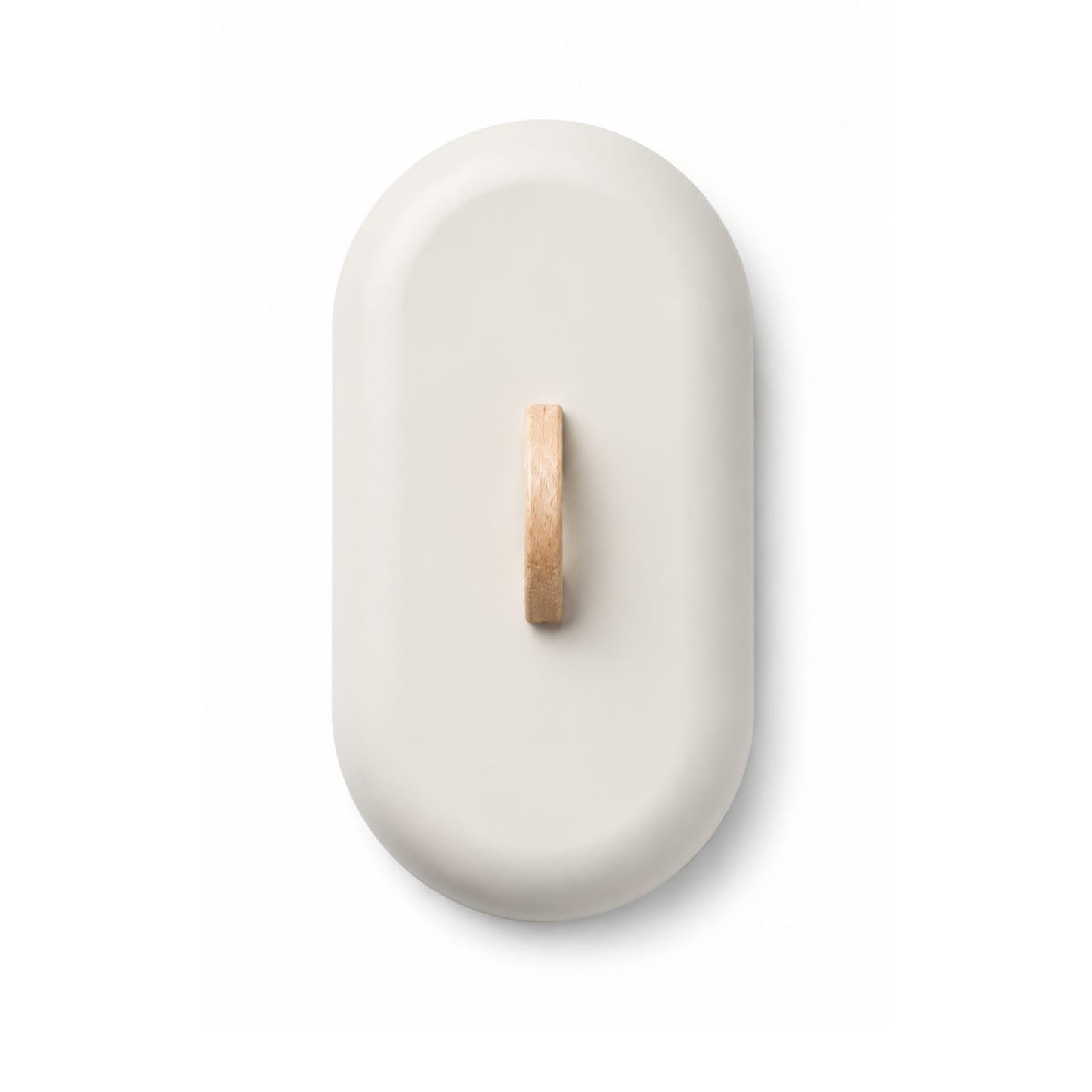 Takmehome Oval Metal Kitchen Storage Bread Box With Wooden Handle Cream On White Background