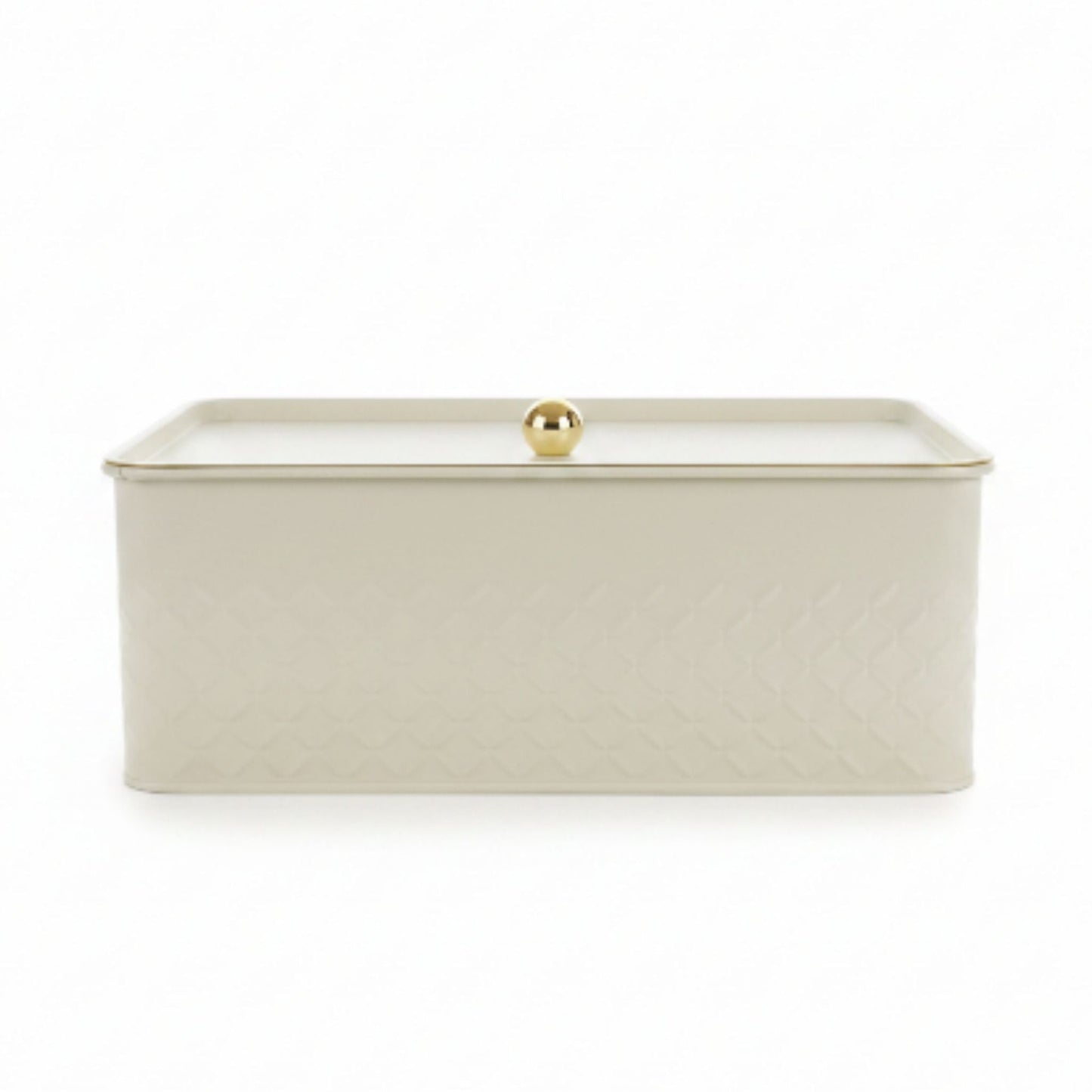 Takmehome Rectangle Metal Kitchen Storage Bread Box With Modern Farmhouse Design - Cream