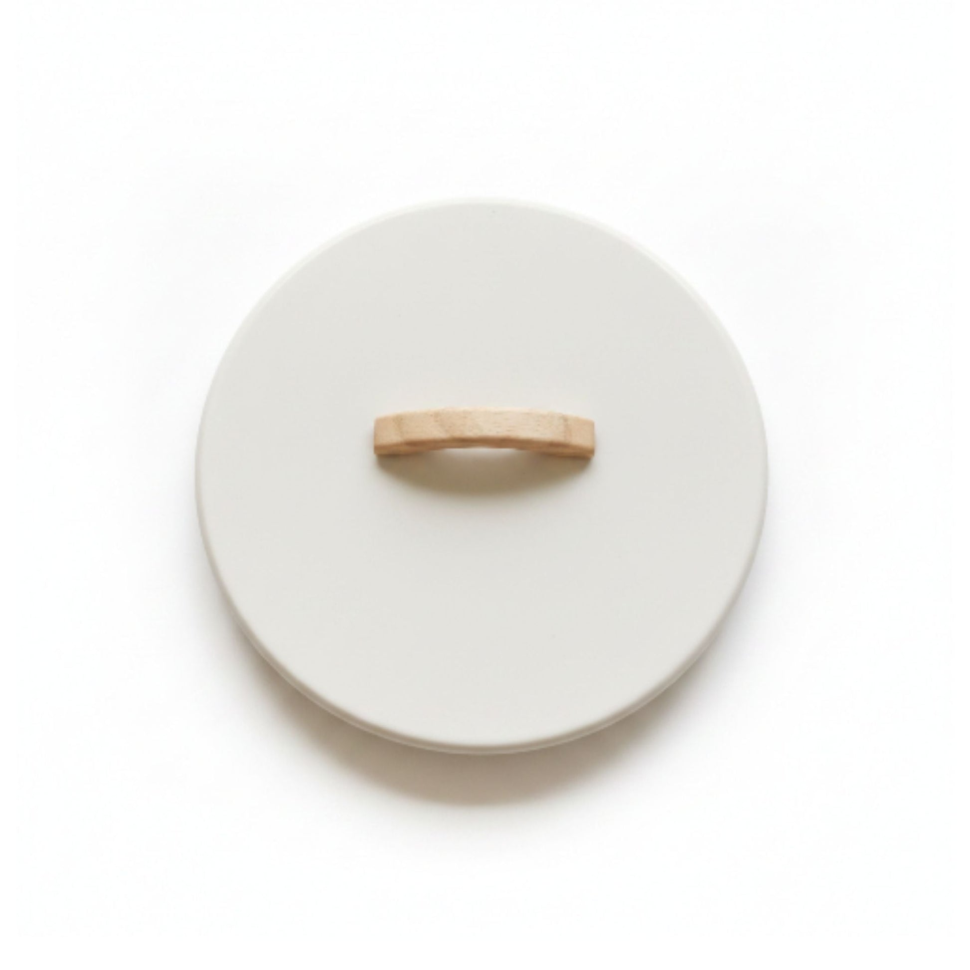 Takmehome Round Metal Biscuit Tin With Wooden Handle - Cream