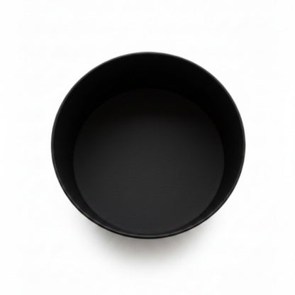 Takmehome Round Metal Biscuit Tin With Wooden Handle - Black On White Background