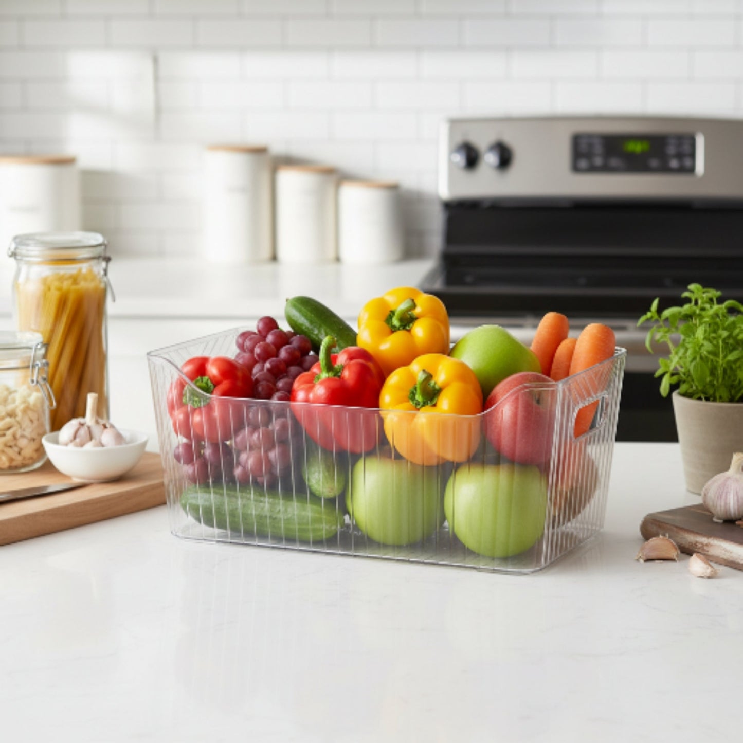 Takmehome Transparent Ribbed Organizer Storage Box - Large