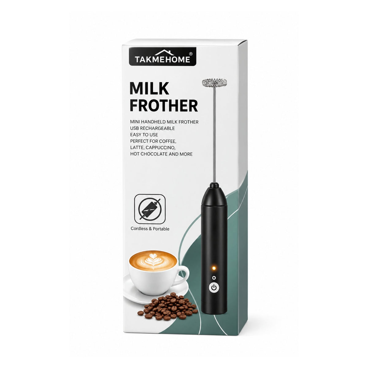 Takmehome USB Rechargeable Milk Frother – Coffee Foam Maker