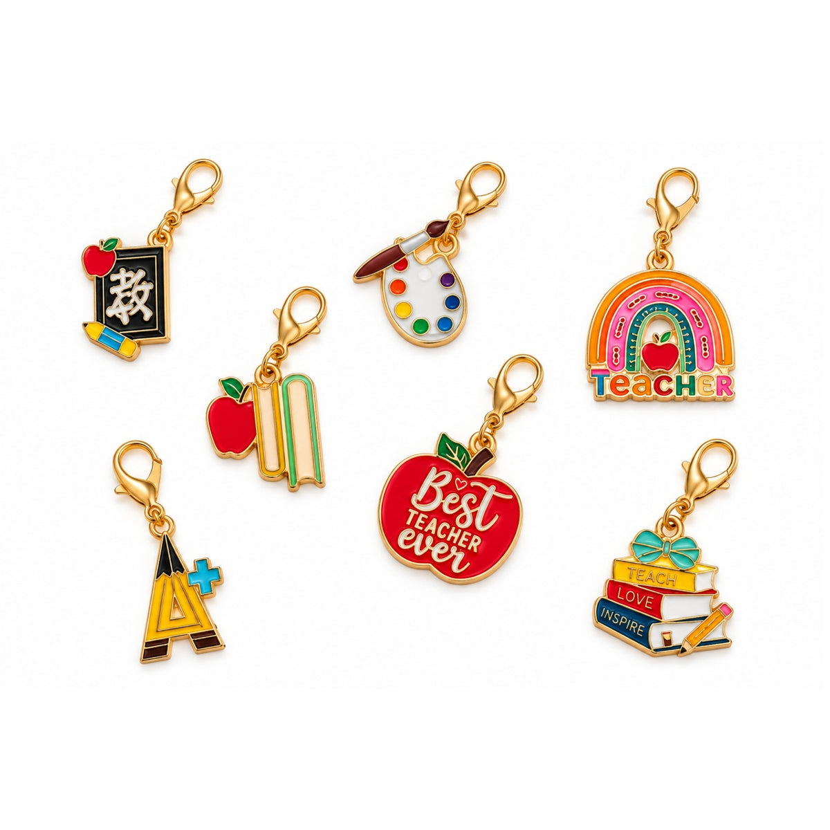 Teacher Appreciation Keychain on Card – Ready-to-Gift Teacher Keepsake – Assorted Designs