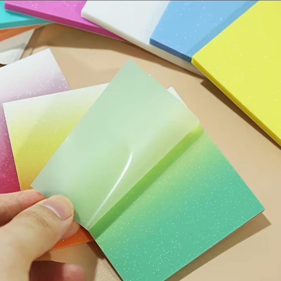 Transparent Glitter Ombre Sticky Note