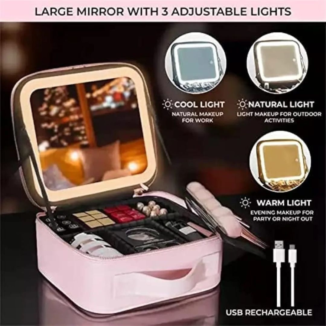 Travel Make Up Case With Led Mirror