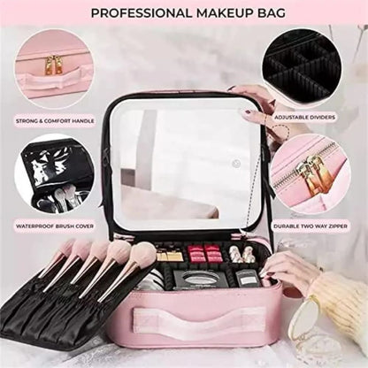 Travel Make Up Case With Led Mirror