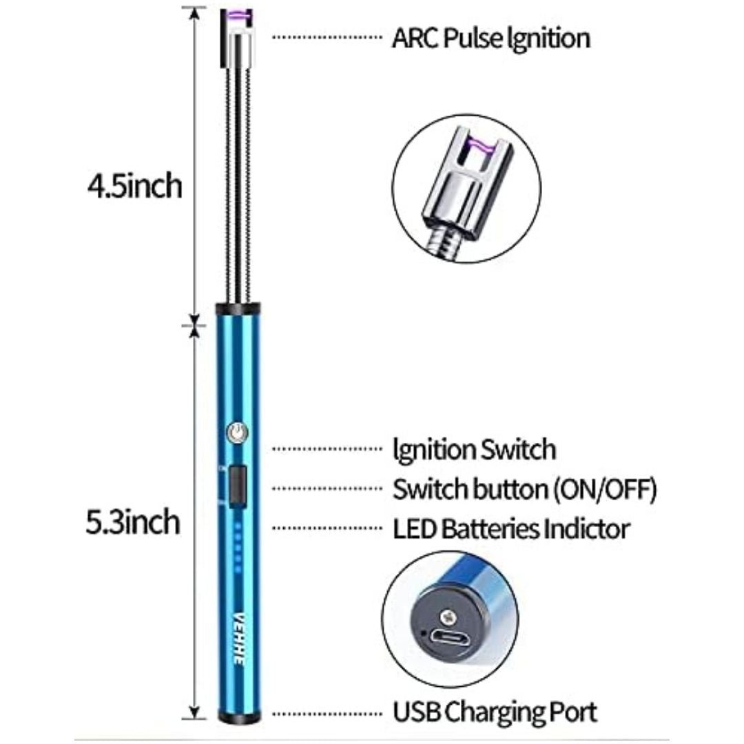 USB Rechargeable Windproof Flameless Electric Arc Lighter