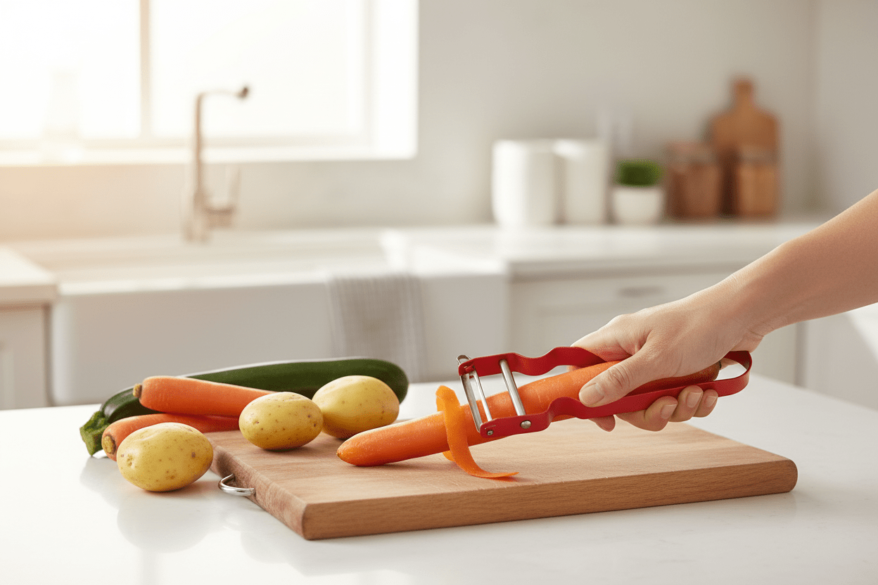 Victorinox Red Aluminum Straight - Edge Rex Peeler