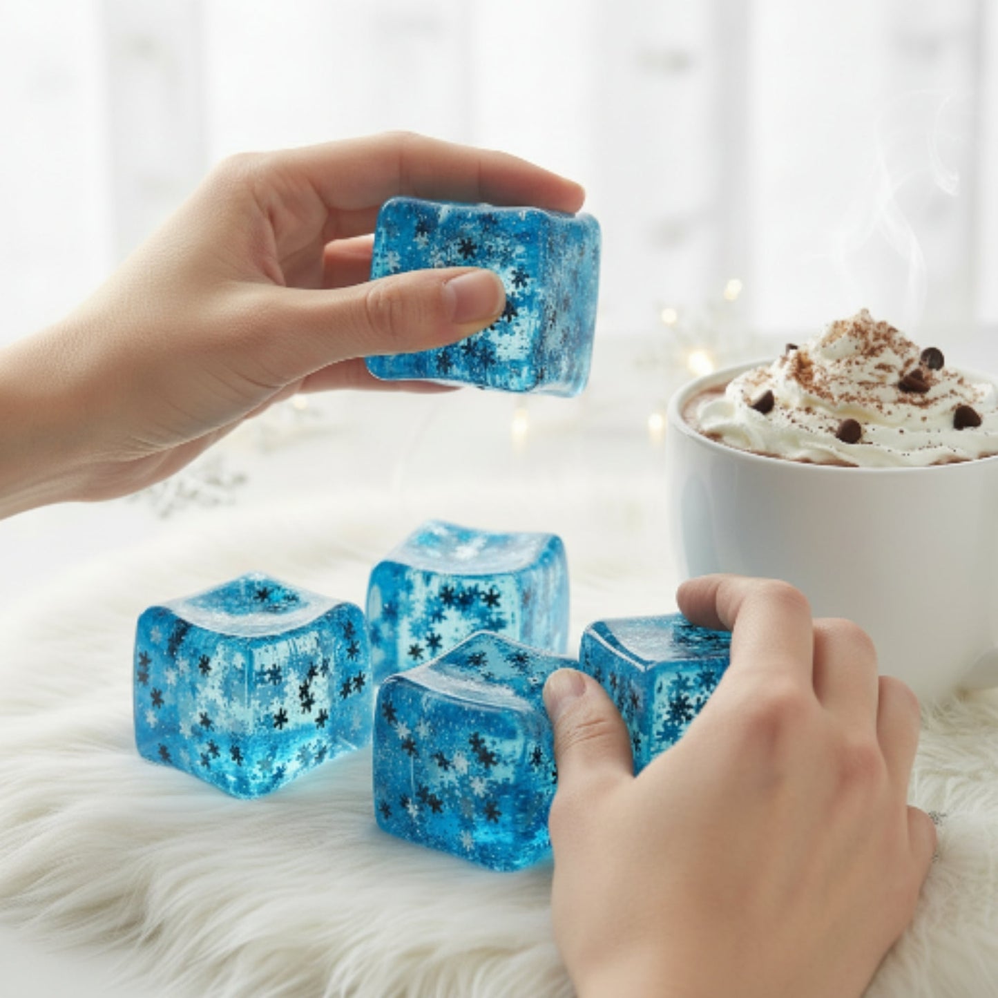 Viral Slow Rising Squishy Cube – Stress Relief Fidget Toy - Snowflake Square