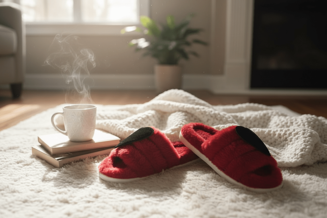 Warm Heart Slippers - Red