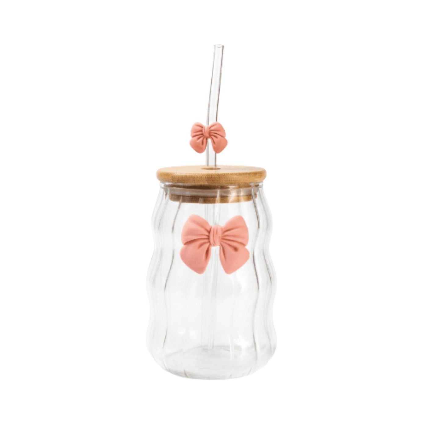 Wavy Bamboo Glass With Bow