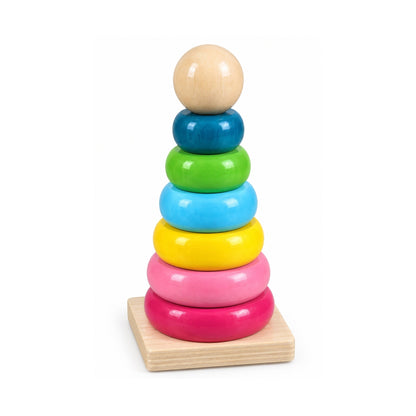 Wooden Rainbow Stacking Ring – Educational Sorting & Building Toy