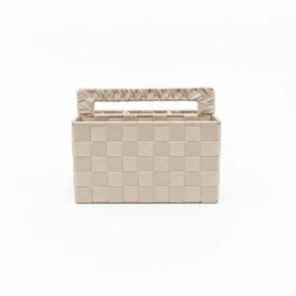Woven Divided Storage Oragnizer With Handle 25x17x19cm