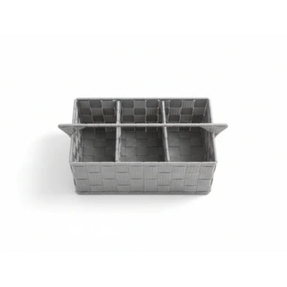 Woven Divided Storage Oragnizer With Handle 25x17x19cm