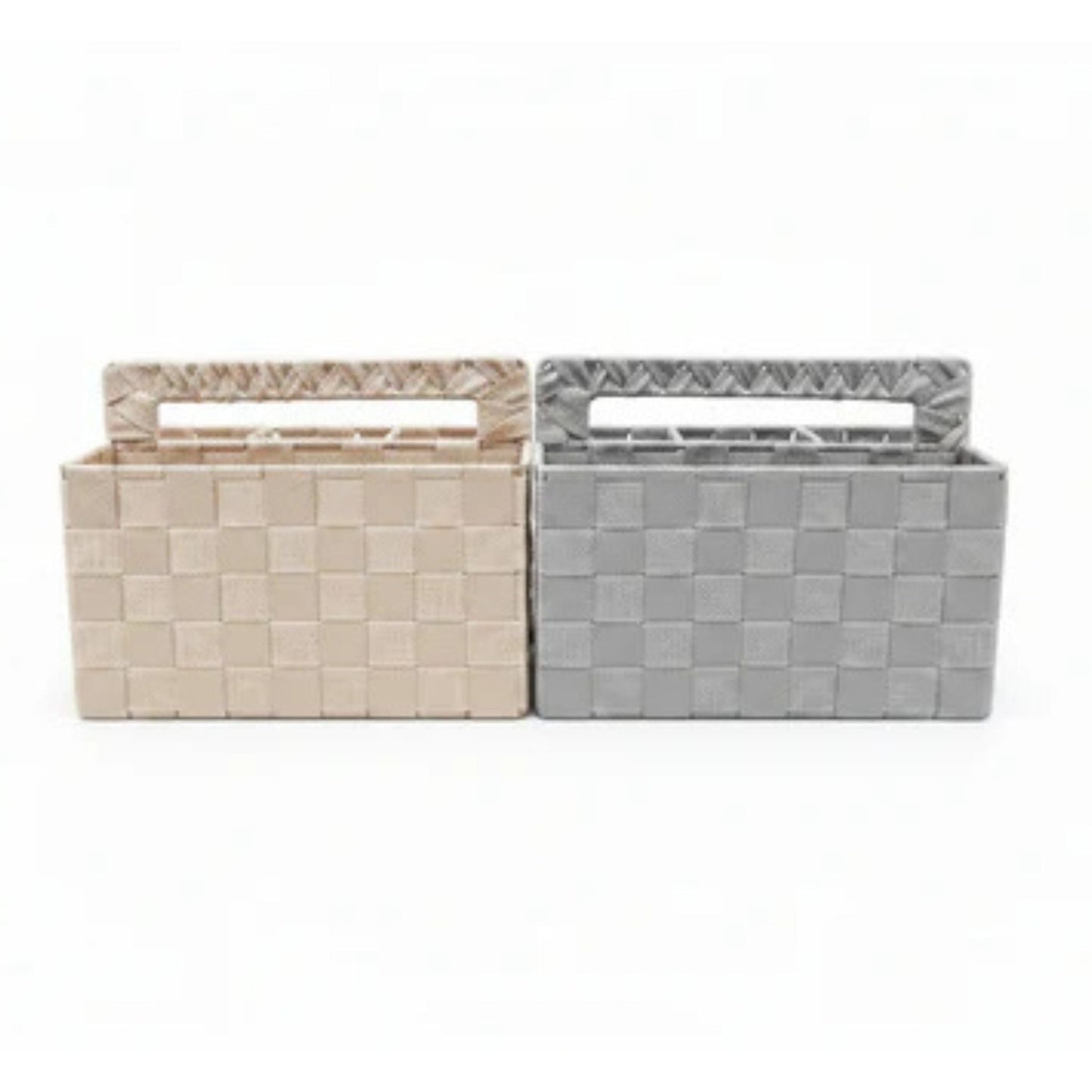 Woven Divided Storage Oragnizer With Handle 25x17x19cm